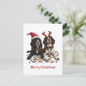 Merry Christmas Cocker Spaniel Dogs Feestdagenkaart (Staand voorkant)