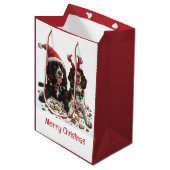 Merry Christmas Cocker Spaniel Dogs Medium Cadeauzakje (Voorkant Gekanteld)