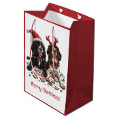 Merry Christmas Cocker Spaniel Dogs Medium Cadeauzakje (Achterkant Gekanteld)