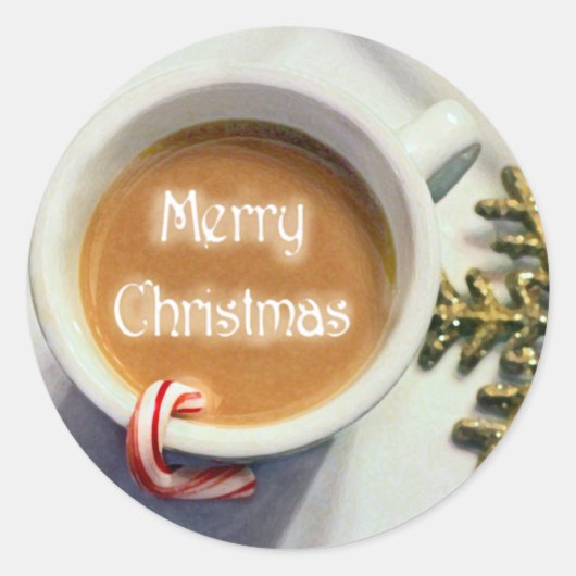 Merry Christmas Coffee Latte Stickers (Voorkant)