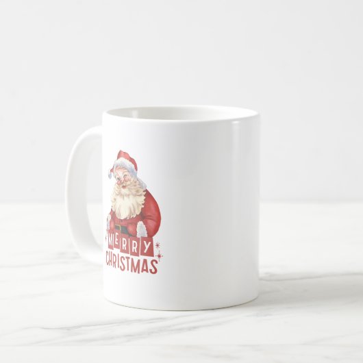 Merry Christmas Coffee Mok Gepersonaliseerd cadeau (Voorkant links)