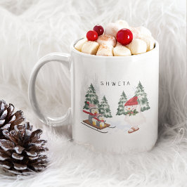Merry Christmas Coffee Mok Gepersonaliseerd cadeau