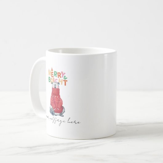 Merry Christmas Coffee Mok Gepersonaliseerd cadeau (Voorkant links)