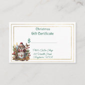 Merry Christmas Coffee Shop Gift Certificate Visitekaartje (Voorkant)