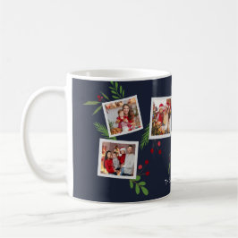 Merry Christmas Collage Custom Modern Holly Koffiemok