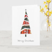Merry Christmas Collage Style Tree Kaart (Gele Bloem)