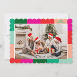 Merry Christmas Color Block Photo Holiday Card Feestdagenkaart