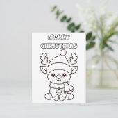 Merry Christmas Color Me Reindeer  Briefkaart (Staand voorkant)