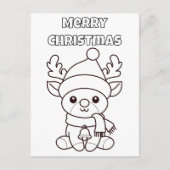 Merry Christmas Color Me Reindeer Briefkaart (Voorkant)