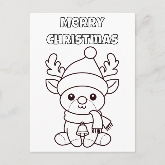 Merry Christmas Color Me Reindeer  Briefkaart (Voorkant)