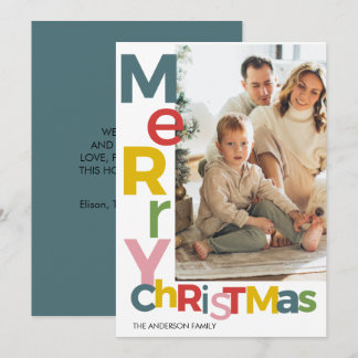 Merry Christmas Colorful Photo Kaart