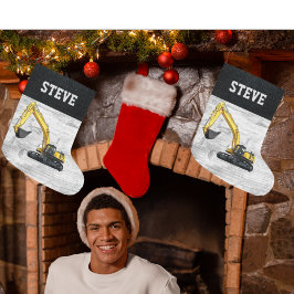 Merry Christmas Construction Graafmachine Naam Man Grote Kerstsok