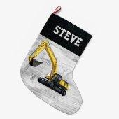 Merry Christmas Construction Graafmachine Naam Man Grote Kerstsok (Voorkant (Hangend))