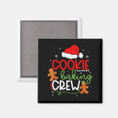 Merry Christmas Cookie Baking Crew Ginger Santa Pa Magneet (Voorkant / Achterkant)