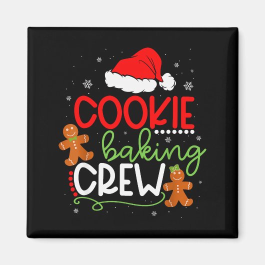 Merry Christmas Cookie Baking Crew Ginger Santa Pa Magneet (Voorkant)