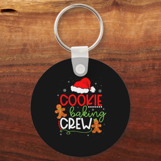 Merry Christmas Cookie Baking Crew Ginger Santa Pa Sleutelhanger (Voorkant)