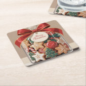 Merry Christmas Cookie Jar Onderzetter Set (Schuin)