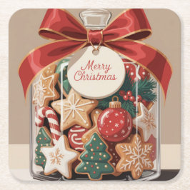 Merry Christmas Cookie Jar Onderzetter Set