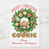 Merry Christmas Cookie Label Voedselcontainer Etiket (Enkel label)