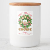 Merry Christmas Cookie Label Voedselcontainer Etiket (Voorkant)
