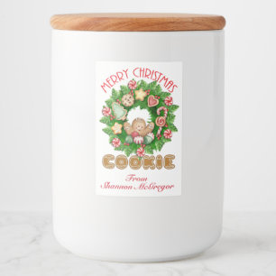 Merry Christmas Cookie Label Voedselcontainer Etiket