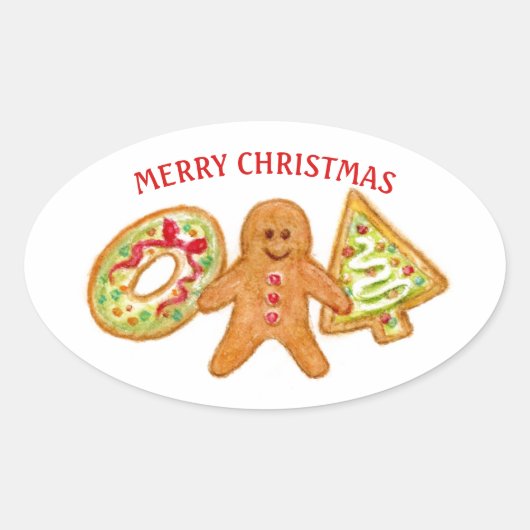 Merry Christmas Cookies Stickers (Voorkant)