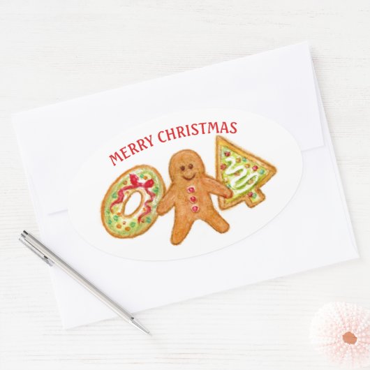 Merry Christmas Cookies Stickers (Envelop)