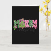 Merry Christmas Coquette Bow Family Xmas Men Women Kaart (Gele Bloem)