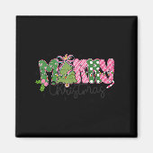 Merry Christmas Coquette Bow Family Xmas Men Women Magneet (Voorkant)