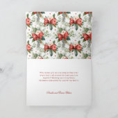 Merry Christmas Coquette Bow, Ribbon Frame 1 Photo Feestdagen Kaart (Binnen)