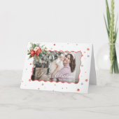 Merry Christmas Coquette Bow, Ribbon Frame 1 Photo Feestdagen Kaart (Voorkant)