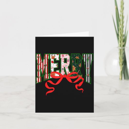 Merry Christmas Coquette Bow Xmas Family Pajamas H Kaart (Voorkant)