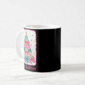 Merry Christmas Coquette Bow Xmas Tree Holiday Gir Koffiemok (Voorkant links)