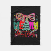 Merry Christmas Coquette Preppy Bow Tree For Woman Fleece Deken (Voorkant)