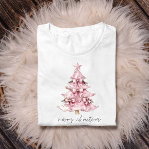 Merry Christmas Coquette Roze Boom Shirt