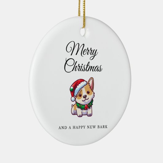 Merry Christmas corgi keramische ornament (Rechts)