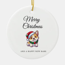 Merry Christmas corgi keramische ornament