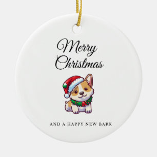 Merry Christmas corgi keramische ornament