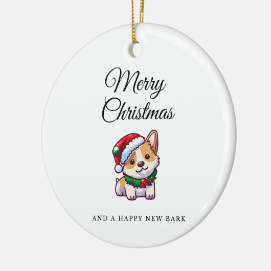 Merry Christmas corgi keramische ornament (Links)