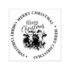 Merry Christmas Country Koe thema Zelfinktende Stempel