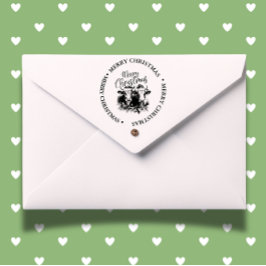 Merry Christmas Country Koe thema Zelfinktende Stempel