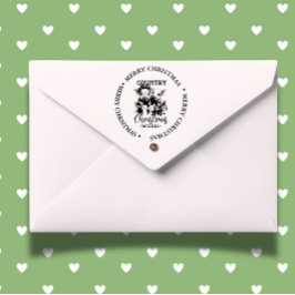 Merry Christmas Country Piggy thema Zelfinktende Stempel