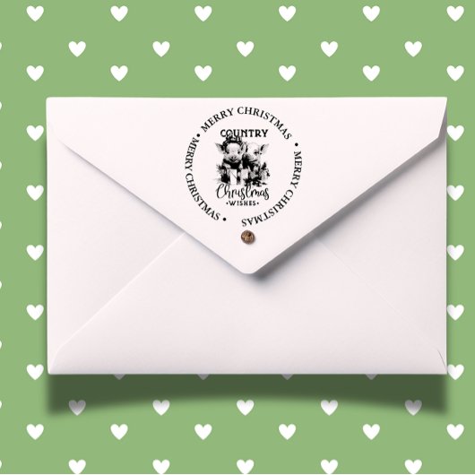 Merry Christmas Country Piggy thema Zelfinktende Stempel