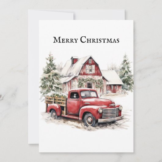  Merry Christmas Country Truck Snow Feestdagenkaart (Voorkant)