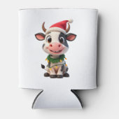 Merry Christmas Cow Santa Christmas Lights Cow Xma Blikjeskoeler (Voorkant)