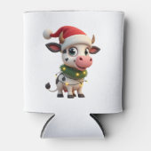 Merry Christmas Cow Santa Christmas Lights Cow Xma Blikjeskoeler (Voorkant)