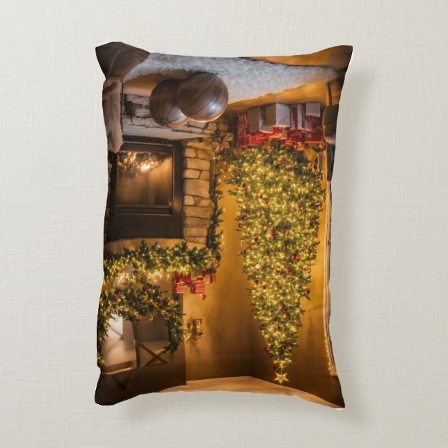 "Merry Christmas Cozy Pillow" "Jolly Holiday Throw Accent Kussen (Achterkant (Verticaal))