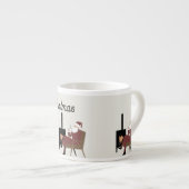 Merry Christmas Cozy Santa Fireplace Espresso Mug  Espresso Kop (Voorkant rechts)