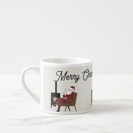 Merry Christmas Cozy Santa Fireplace Espresso Mug  Espresso Kop (Links)