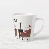 Merry Christmas Cozy Santa Fireplace Latte Coffee Latte Mok (Rechts)